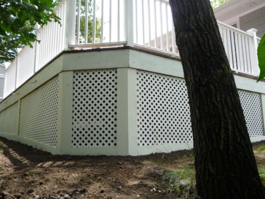 Installed lattice and trim boards to keep out critters!